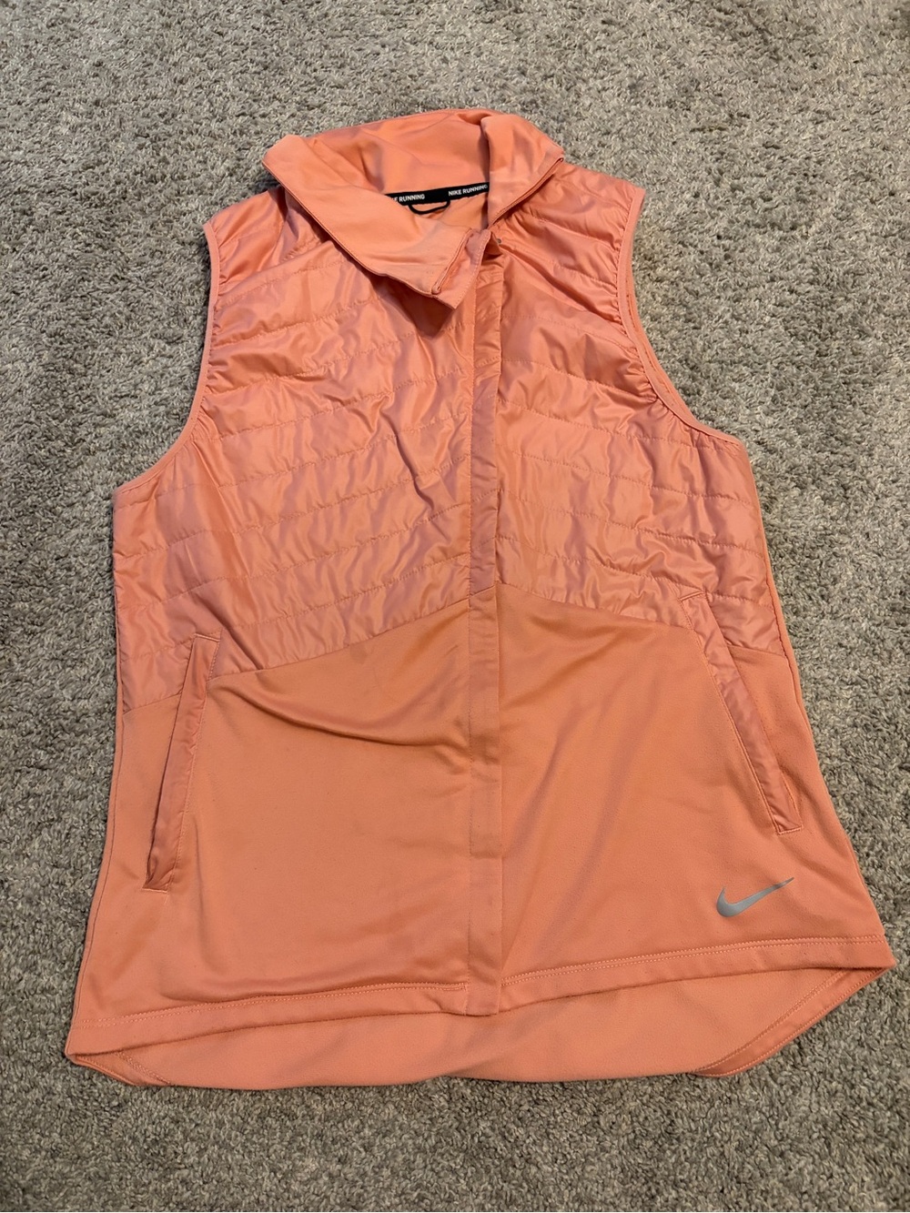 Nike Coral Quilted & Knit Sleeveless Vest
